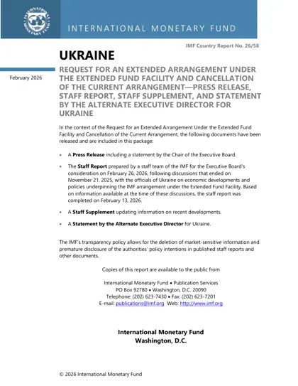 Ukraine: Request for an Extended Arrangement Under the Extended Fund Facility封面