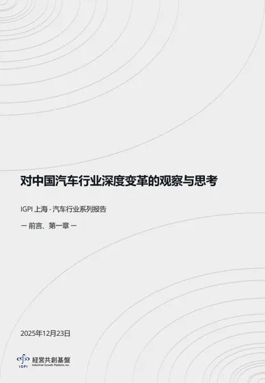 对中国汽车行业深度变革的观察与思考封面