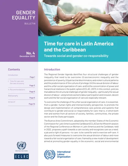 Time for care in Latin America and the Caribbean: towards social and gender co-responsibility封面