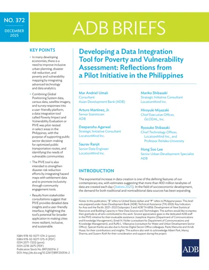 Developing a Data Integration Tool for Poverty and Vulnerability Assessment: Reflections from a Pilot Initiative in the Philippines封面