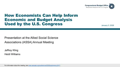 How Economists Can Help Inform Economic and Budget Analysis Used by the U.S. Congress封面