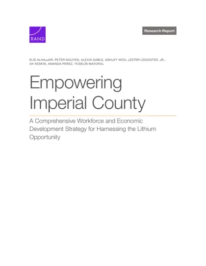 Empowering Imperial County: A Comprehensive Workforce and Economic Development Strategy for Harnessing the Lithium Opportunity封面