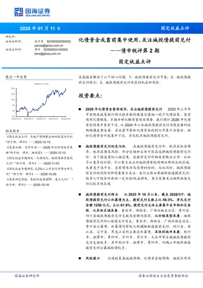 化债资金或靠前集中使用，关注城投债提前兑付——债市锐评第2期封面
