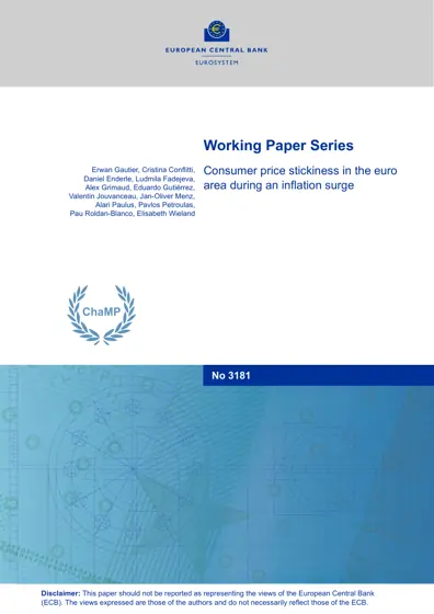 Consumer price stickiness in the euro area during an inflation surge封面