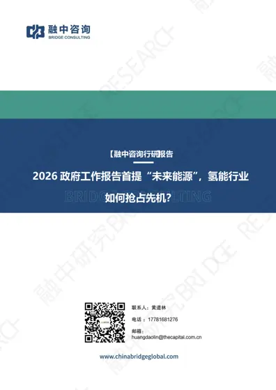 2026 政府工作报告首提“未来能源”,氢能行业如何抢占先机?封面