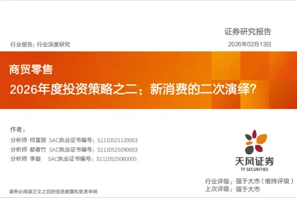 2026年度投资策略之二：新消费的二次演绎？封面