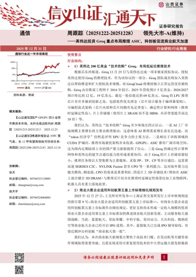 英伟达投资Groq 重点布局推理ASIC，科创板促进商业航天加速发展封面