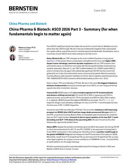 China Pharma & Biotech: ASCO 2026 Part 3 - Summary (for when fundamentals begin to matter again)封面