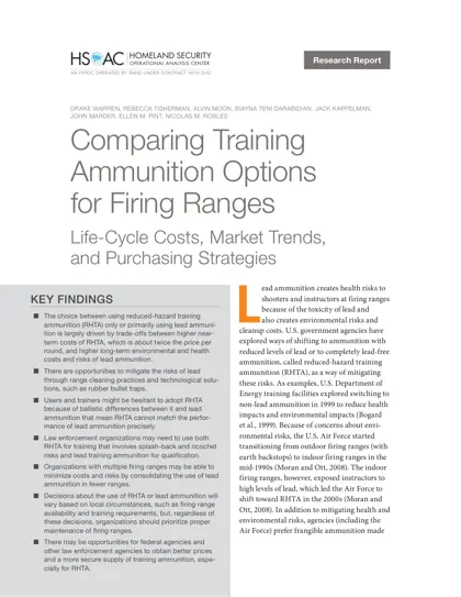 Comparing Training Ammunition Options for Firing Ranges: Life-Cycle Costs, Market Trends, and Purchasing Strategies封面