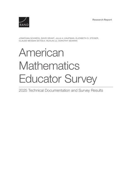 American Mathematics Educator Survey 2025 Technical Documentation and Survey Results封面