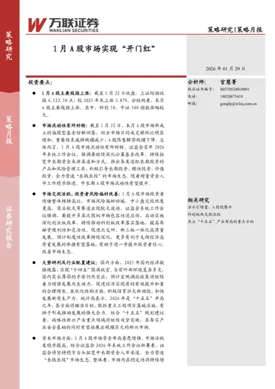 策略月报：1月A股市场实现“开门红”封面