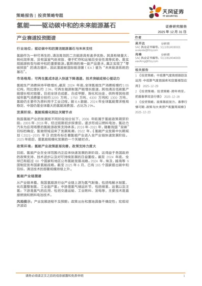 氢能——驱动碳中和的未来能源基石封面