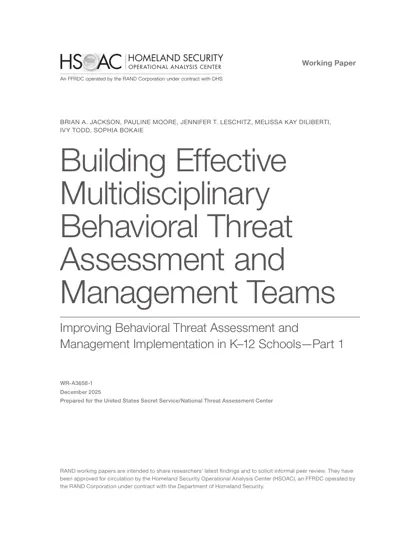 Building Effective Multidisciplinary Behavioral Threat Assessment and Management Teams封面