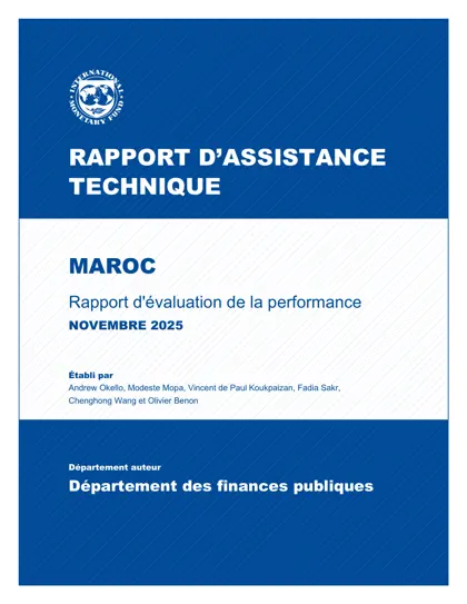 RAPPORT D’ASSISTANCE TECHNIQUE MAROC Rapport d'évaluation de la performance封面
