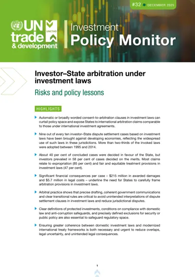 Investor–State arbitration under investment laws: Risks and policy lessons封面