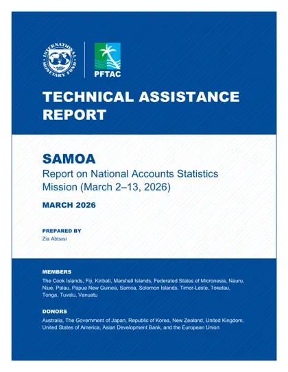 SAMOA Report on National Accounts Statistics Mission (March 2–13, 2026)封面