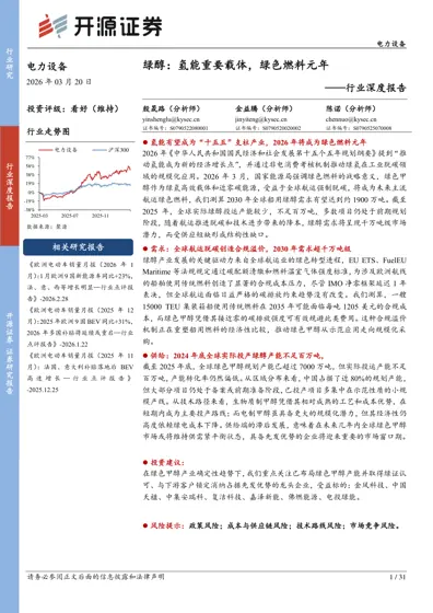 绿醇:氢能重要载体,绿色燃料元年封面