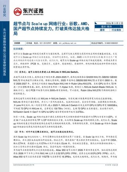 超节点与Scale up 网络行业：谷歌、AMD、国产超节点持续发力，打破英伟达独大格局封面