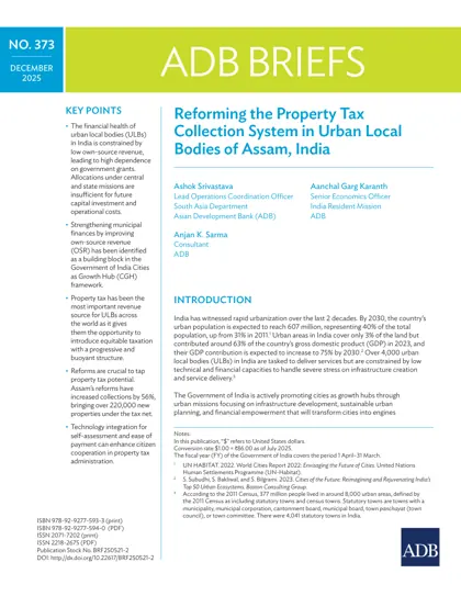 Reforming the Property Tax Collection System in Urban Local Bodies of Assam, India封面