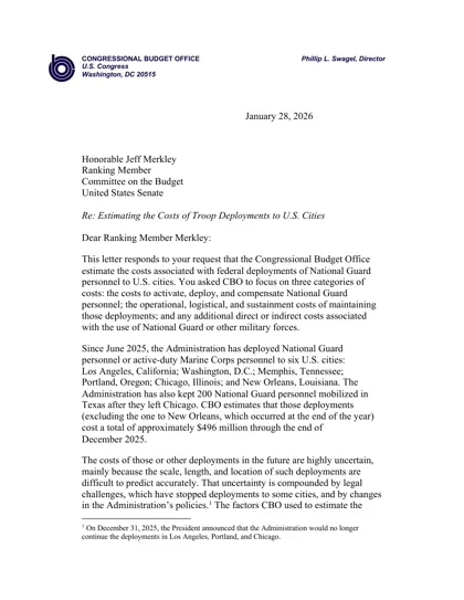 Estimating the Costs of Troop Deployments to U.S. Cities封面