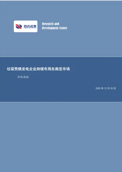 垃圾焚烧发电企业持续布局东南亚市场封面