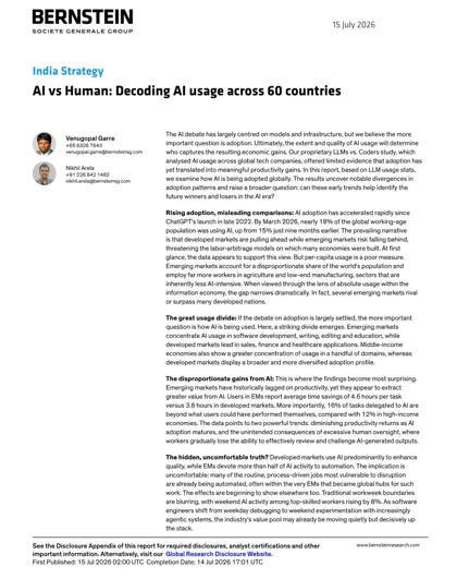 India Strategy: AI vs Human: Decoding AI usage across 60 countries封面