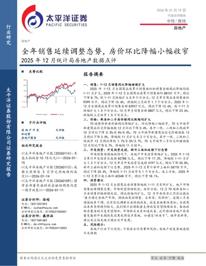 2025年12月统计局房地产数据点评封面