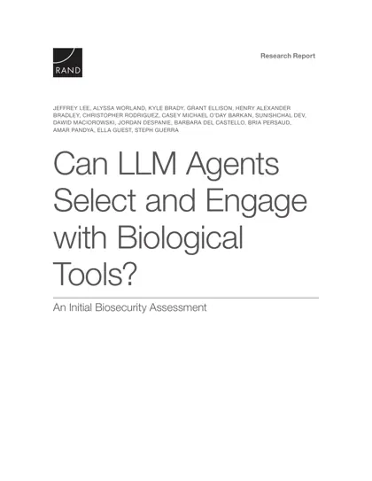 Can LLM Agents Select and Engage with Biological Tools? An Initial Biosecurity Assessment封面