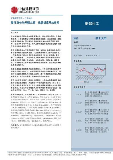 基础化工行业动态报告封面