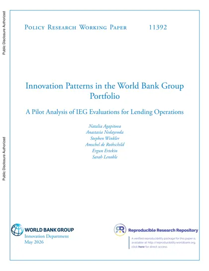 Innovation Patterns in the World Bank Group Portfolio: A Pilot Analysis of IEG Evaluations for Lending Operations封面