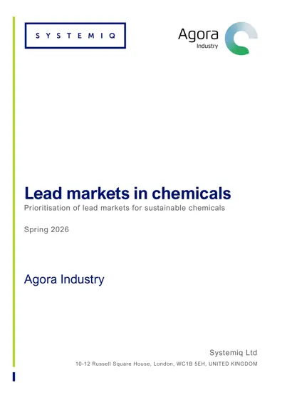 Lead markets in chemicals: Prioritisation of lead markets for sustainable chemicals封面