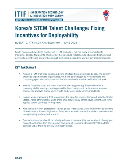 Korea's STEM Talent Challenge: Fixing Incentives for Deployability封面