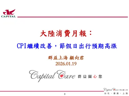 大陸消費月報：CPI繼續改善，節假日出行預期高漲封面
