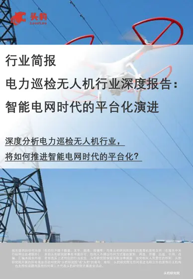 电力巡检无人机行业深度报告：智能电网时代的平台化演进封面