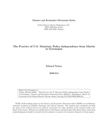 The Practice of U.S. Monetary Policy Independence from Martin to Greenspan封面