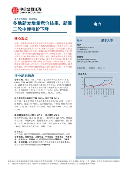 电力行业动态报告封面