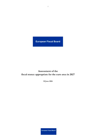 Assessment of the fiscal stance appropriate for the euro area in 2027封面