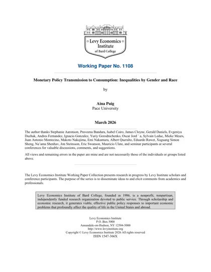 Monetary Policy Transmission to Consumption: Inequalities by Gender and Race封面