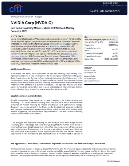 NVIDIA Corp (NVDA.O) Next Gen AI Reasoning Models – a Boon for Inference & Memory Demand in 2026封面
