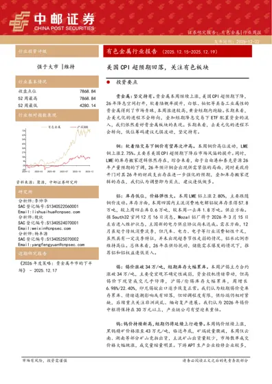 有色金属行业周报（2025.12.15-2025.12.19）封面
