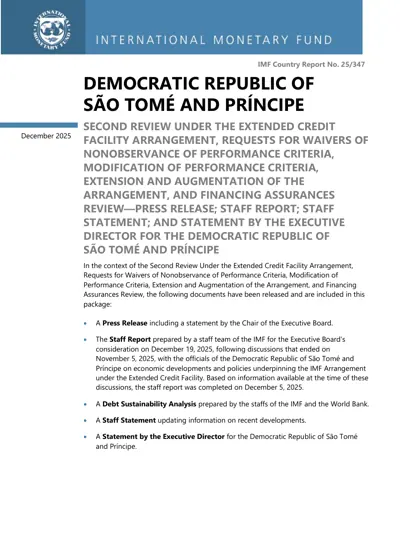 Democratic Republic of São Tomé and Príncipe: Second Review Under the Extended Credit Facility Arrangement, Requests for Waivers of Nonobservance of Performance Criteria, Modification of Performance Criteria, Extension and Augmentation of the Arrangement, and Financing Assurances Review封面