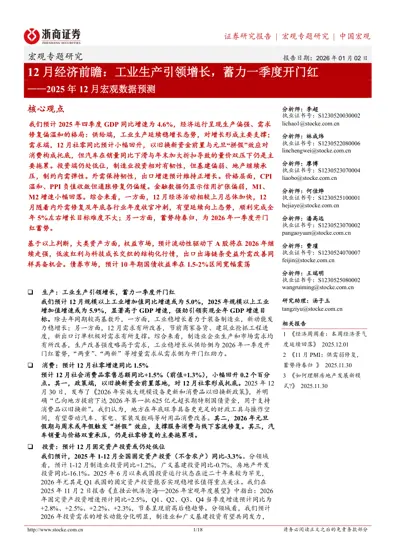12月经济前瞻：工业生产引领增长，蓄力一季度开门红封面