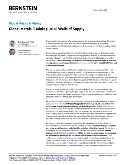 Global Metals & Mining: 2026 Walls of Supply封面