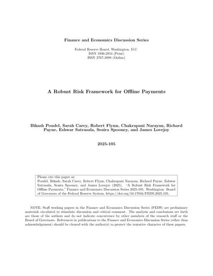 A Robust Risk Framework for Offline Payments封面