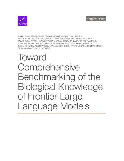 Toward Comprehensive Benchmarking of the Biological Knowledge of Frontier Large Language Models封面