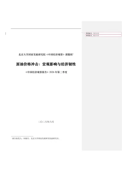 原油价格冲击：宏观影响与经济韧性封面
