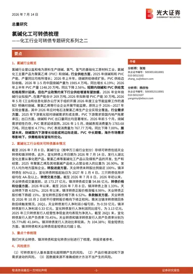 氯碱化工可转债梳理——化工行业可转债专题研究系列之二封面