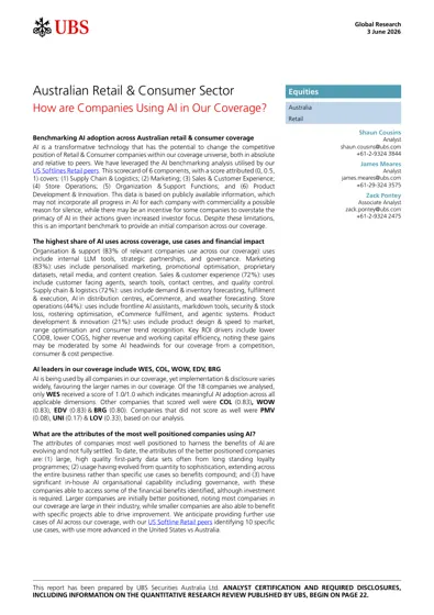 How are Companies Using AI in Our Coverage? Benchmarking AI adoption across Australian retail & consumer coverage封面