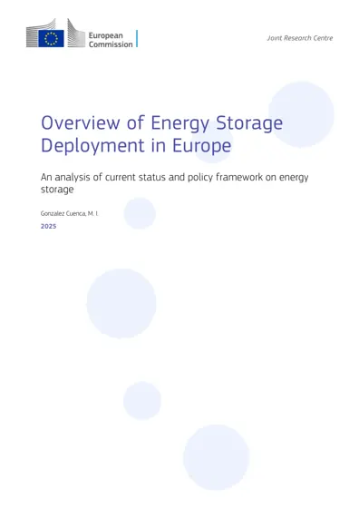 Overview of Energy Storage Deployment in Europe - An analysis of current status and policy framework on energy storage封面