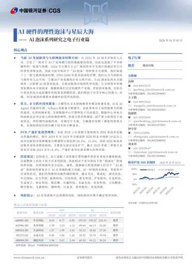 AI硬件的理性泡沫与星辰大海——AI泡沫系列研究之电子行业篇封面
